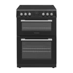 MDOC60FK 600mm Double Electric Oven Ceramic Hob Fan Oven Black