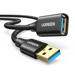 UGREEN Câble Rallonge USB 3.0 Cable Extension Type A Mâle vers Femelle 5Gbps Compatible avec Manette de Jeu Flash Drive Hub Disque Dur Externe Clavier Imprimante Webcam (5M)