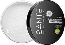 SANTE Naturkosmetik Loose Mineral Powder Poudre transparente lâche fixe longue durée pour un teint uniforme avec aloe vera bio végétalien 12 g