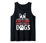 Just A Girl Who Loves Dogs Puppy Girls Dog Tank Top