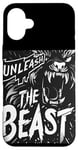 Coque pour iPhone 16 Plus Déclaration cool Unleash the Beast pour garçons et filles