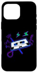 Coque pour iPhone 16 Pro Max Cassette Tape Pencil années 80 rétro vintage musique rétro