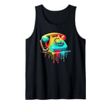 Dripping Paint Art Vintage Telephone Landline Dial Tank Top