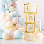 4PCS Transparent Balloon Box With Letters Balloon Gift Decoration Box