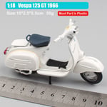 1:18 mittakaavassa Piaggio Vespa Scooter 98 PK 125 GTR P150X 300 MP5 Primavera GTS moottoripyörä moto pyörä painevalettu ajoneuvot lelut malli lapsille