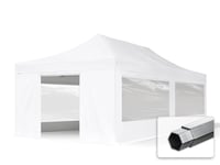 TOOLPORT 4x8m, aluminium, easy-up-pavillon, 4 sidedele, hvid - (582035)