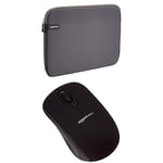 Set Amazon Basics 13.3-INCH LAPTOP SLEEVE - GREY + Amazon Basics WIRELESS MOUSE WITH NANO RECEIVER BLACK