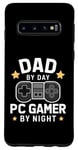 Coque pour Galaxy S10 Dad By Day PC Gamer By Night Fête des pères pour les papas de jeu