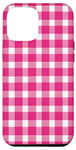 iPhone 12 Pro Max Pink Checkered Plaid Flannel Gingham Pattern Checker Rustic Case