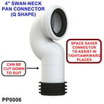 VIVA Space Saving Bent Pan Connector 110mm SWAN NECK 90 DEGREE  EASI-FIT PP0006