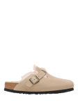 Birkenstock Boston Shearling Suede Clogs, Taupe