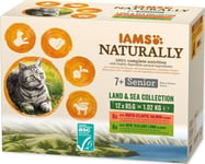 Iams Iams Naturally Senior Havs- Och Köttsmak 12X85g Katt