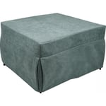 Dmora Puof convertible en lit simple, Fabriqué en Italie, Lit pliant, Pouf avec tissu amovible et peu encombrant pour le salon, cm 78x78 / 195h45,