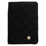 DARK Velvet Quilted Passport Cover Black