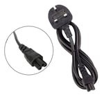 3 Pin UK C5 Power Lead Cable Prong Clover Leaf Wire Laptop Adapter Notebook 5Amp