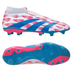 adidas Predator League Laceless FG Reemergence - Hvit/Blå/Rosa - Gress (FG), størrelse 48⅔