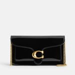 Coach Tabby Spazzolato Leather Chain Clutch