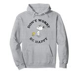 Peanuts Snoopy And Woodstock Running Dont Worry Be Happy Pullover Hoodie