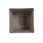 EDA Plastiques Pot Toscane carré avec Soucoupe clipsée 13642 BR.T SX6 Taupe 24,8 x 24,8 x 24,4 cm