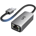 uni Adaptateur USB Ethernet, Adaptateur Ethernet USB 3.0 vers RJ45 Gigabit 1Gbps LAN Réseau [Aluminium Nylon] Compatible avec PC Ordinateur Portable MacBook Surface Pro Windows 11 XP Mac/Linux