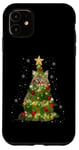 Coque pour iPhone 11 Cat Maine Coon Sapin de Noël pour les amoureux des chats