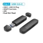 Vention Lecteur de carte SD USB Type C vers adaptateur de carte Micro SD TF pour accessoires d'ordinateur portable Mémoire intelligente de téléphone Adaptateur de carte SD USB 3.0, 2 en 1 double emplacement