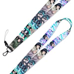 Chutoral Anime Naruto cou lanière collier téléphone sangles porte-clés, tour de cou pour porte-Badge d'identité sacs accessoires cadeau pour les Fans d'anime(Hyuuga Hinata-Necklace Lanyard 1)