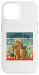 Coque pour iPhone 14 Capybara fleur couronne nature harmonie joie animal amateur