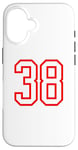 Coque pour iPhone 16 Numéro #38 Blanc Rouge Sport Numéro 38