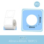 Phomemo-Imprimante d'étiquettes portable,papier thermique,autocollant auto-adhésif,transparent,rond,carré,étiquette de code-barres,notes autocollantes,M110,M200 - Type White 40