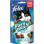 Purina Felix Snack pour Chats Party Mix - 8 boîtes de 60 g pour Chats Adultes - Snack Chat au Saumon, morue et Truite