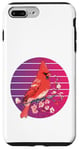 Coque pour iPhone 7 Plus/8 Plus Oiseau cardinal oiseau rouge fleurs de cerisier oiseaux