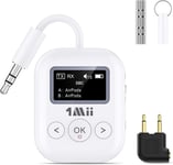 Safefly Min+ Récepteur Audio Bluetooth,Mise À Niveau 2024,Double Émetteur De Périphérique Et Récepteur Aptx Low Latency&Hd Lossless Équipé D'Un Airplane Et D'Un Adaptateur Femelle 3,5 Mm