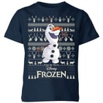 T-Shirt de Noël Homme Disney La Reine des Neiges Olaf - Bleu Marine - 3-4 ans