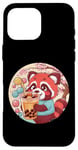 Coque pour iPhone 16 Pro Max Roter Kawaii Panda avec Bubble Tea