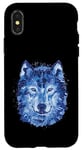 Coque pour iPhone X/XS Polygon Wolf peinture à l'eau prédateurs animal tête loup