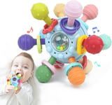 Jouet pour Bébé à Partir de 0-3 Mois, Anneau de Dentition en Silicone, Hochet Sensoriel, Jouet de Préhension en Silicone, Educatif Cadeau Enfant Garçon et Fille pour bébé de 3 6 9 12 18 Mois