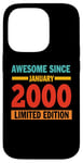 Coque pour iPhone 14 Pro Awesome Since January 2000 25 Years Old 25th Birthday