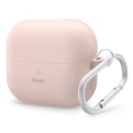 elago Compatible with Samsung Galaxy Buds 3 Case & Galaxy Buds 3 Pro Case, Premium Silicone Cover with Carabiner, Protection, Wireless Charging, Headphone Accessories, for Men, for Women (Sand Pink)