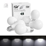 GY Ampoule LED E27 Dimmable, 9.5W Équivalent 100W, Blanc Froid 6500K 1521LM, Ampoule Edison A60 Classe C, Compatible avec Variateur de Lumière, Lot de 6