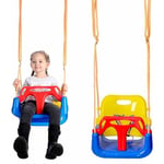 Balançoire pour Bébés, Balançoire Bébé Enfants 3 en 1, Siege Bebe Balancoire avec Dossier et Ceinture de Sécurité, 6 Mois à 6 Ans, Swing Set