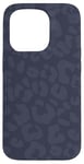 iPhone 15 Pro Navy Blue Chic Elegant Cheetah Leopard Print Animal Skin Case