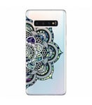 Coque S10e mandala leopard bleu