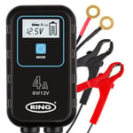 Ring Automotive RSC904-4A Smart Car Battery Charger, 6V & 12V Battery Maintainer - 9 Stage Charger for AGM, Leisure, Lithium, Car, Motorbike and Caravan Batteries, BLACK