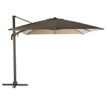 Hespéride - Parasol déporté rectangulaire inclinable Éléa Noisette