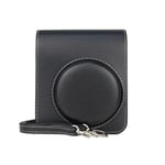 Juste de protection en cuir PU pour appareil photo instantané Instax,mini sac 40 rétro,étui avec sangle perfecstrap initiée - Type Black