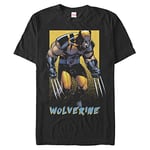 Marvel Men's Classic Wolverine Pop Tops Short Sleeve Tee Shirt T, Black, XL Big Tall