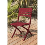 Chaise de jardin pliante - Aluminium - Rouge carmin - MARIUS  