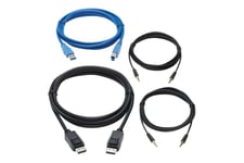 Tripp Lite DisplayPort KVM Cable Kit for Tripp Lite B005-DPUA2-K and B005-DPUA4 KVM, 4K DP, USB 3.1, 3.5 mm, 10 ft. - video/USB-/ljudkabelsats - 3.05 m