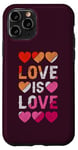 Coque pour iPhone 11 Pro Lesbienne, Cœurs, L'amour est l'amour, Fierté LGBT